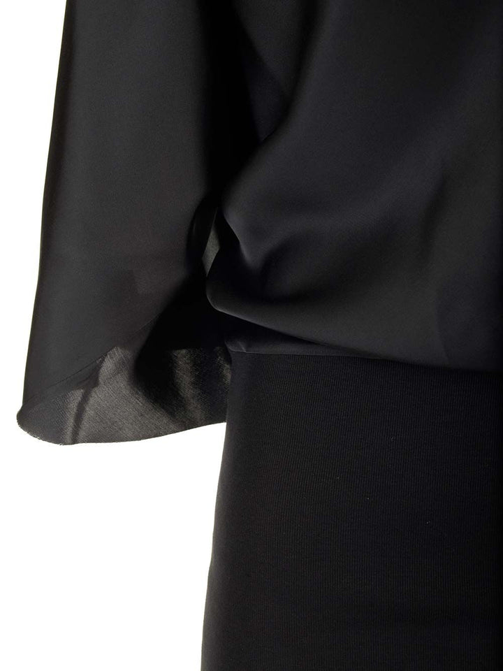 Rick Owens Charmeuse Viscose Cylinder Neck Top Tops - Black | 391b0892503c1cedd3727a78b348fd9a68485fec