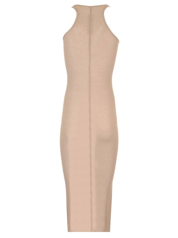 Rick Owens Ribbed Jersey Dress Dresses - Beige | 376a3bb5c866a98d77bf6bb2125c9ebce109465f
