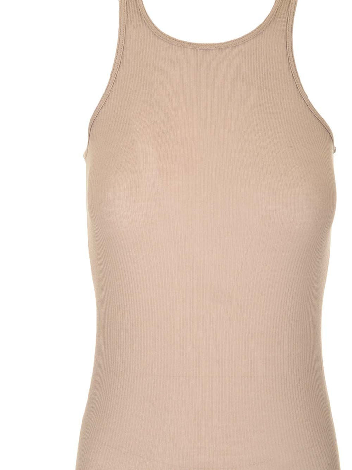 Rick Owens Ribbed Jersey Dress Dresses - Beige | 7489546c0278892ea7583eff0e4cc7b4d8217bb7