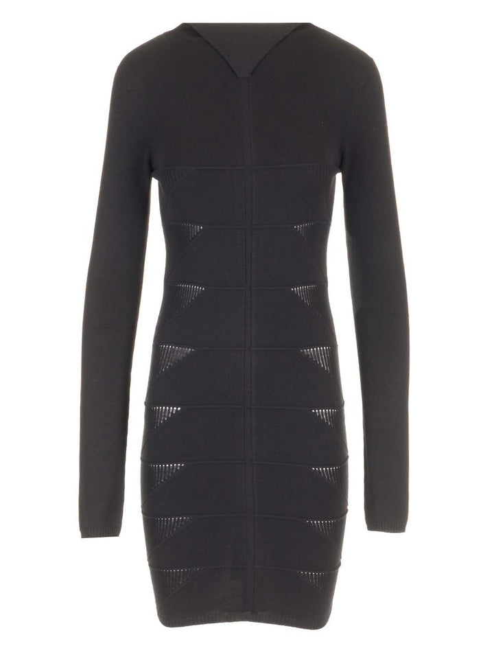 Rick Owens Viscose Knit Mini Dress Knitwear - Black | 2d69b68c31787efcfc68e8313df74a45f68f93f2