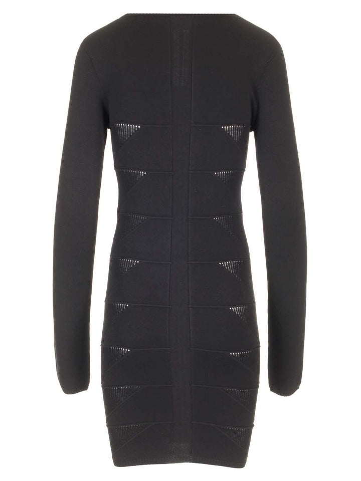Rick Owens Viscose Knit Mini Dress Knitwear - Black | 874a82ca5bd0558ea90b0dde7a621ef11cc35d82