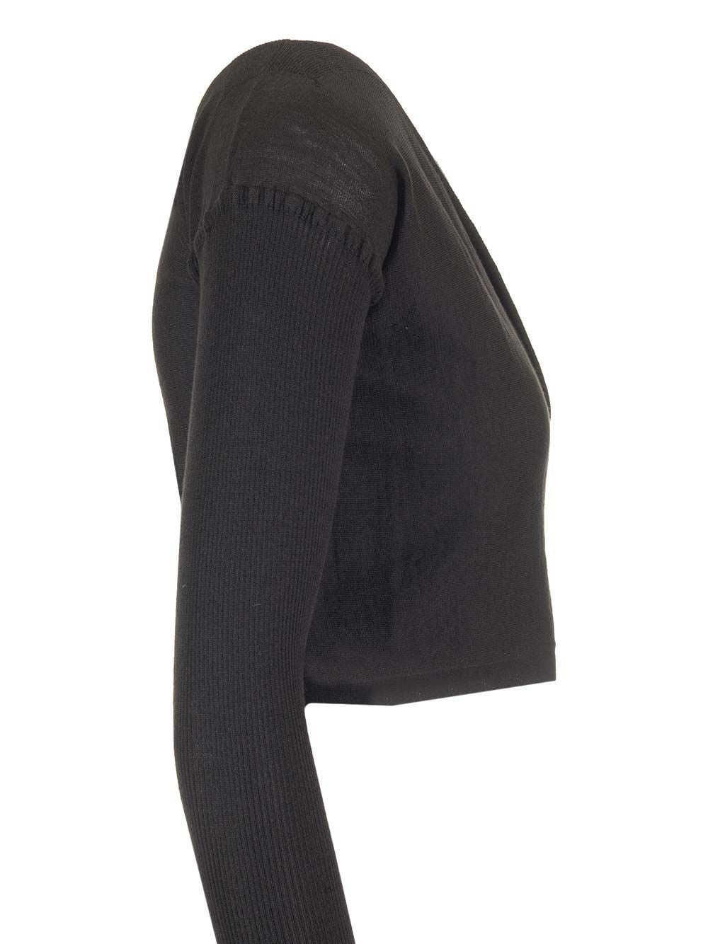 Rick Owens Wrap Top In Wool Knit Dresses - Black | 1d882b22c3a7f6411cf24eb739cf403e59b7ee0a