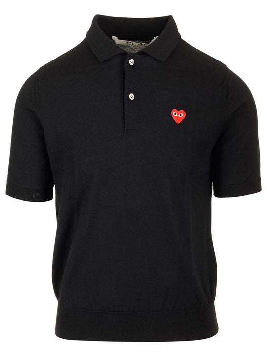 Wool Polo Shirt Knitwear Black