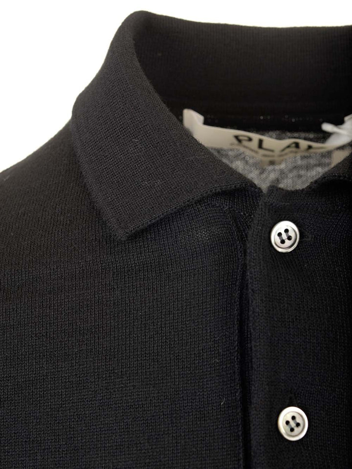 Comme Des Garcons Play Wool Polo Shirt Knitwear - Black | dd9bece1a7821bcb80617d2913a6a6c029d1080a