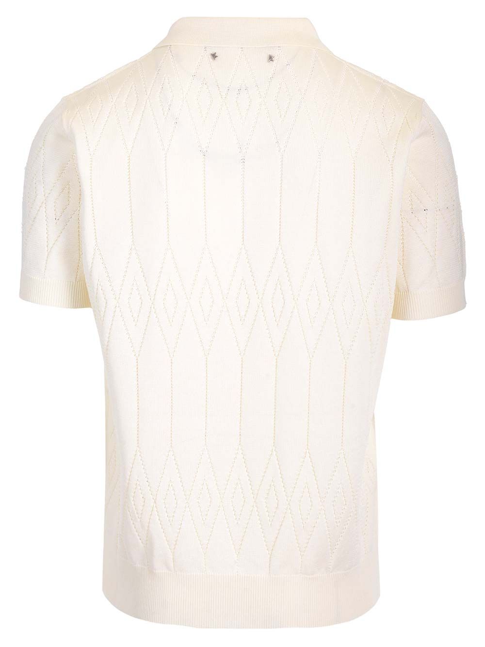 Golden Goose Deluxe Brand Knitted Polo Polo shirt - White | 16432e1b229afe68d2ec266368ed701880ffa8ca