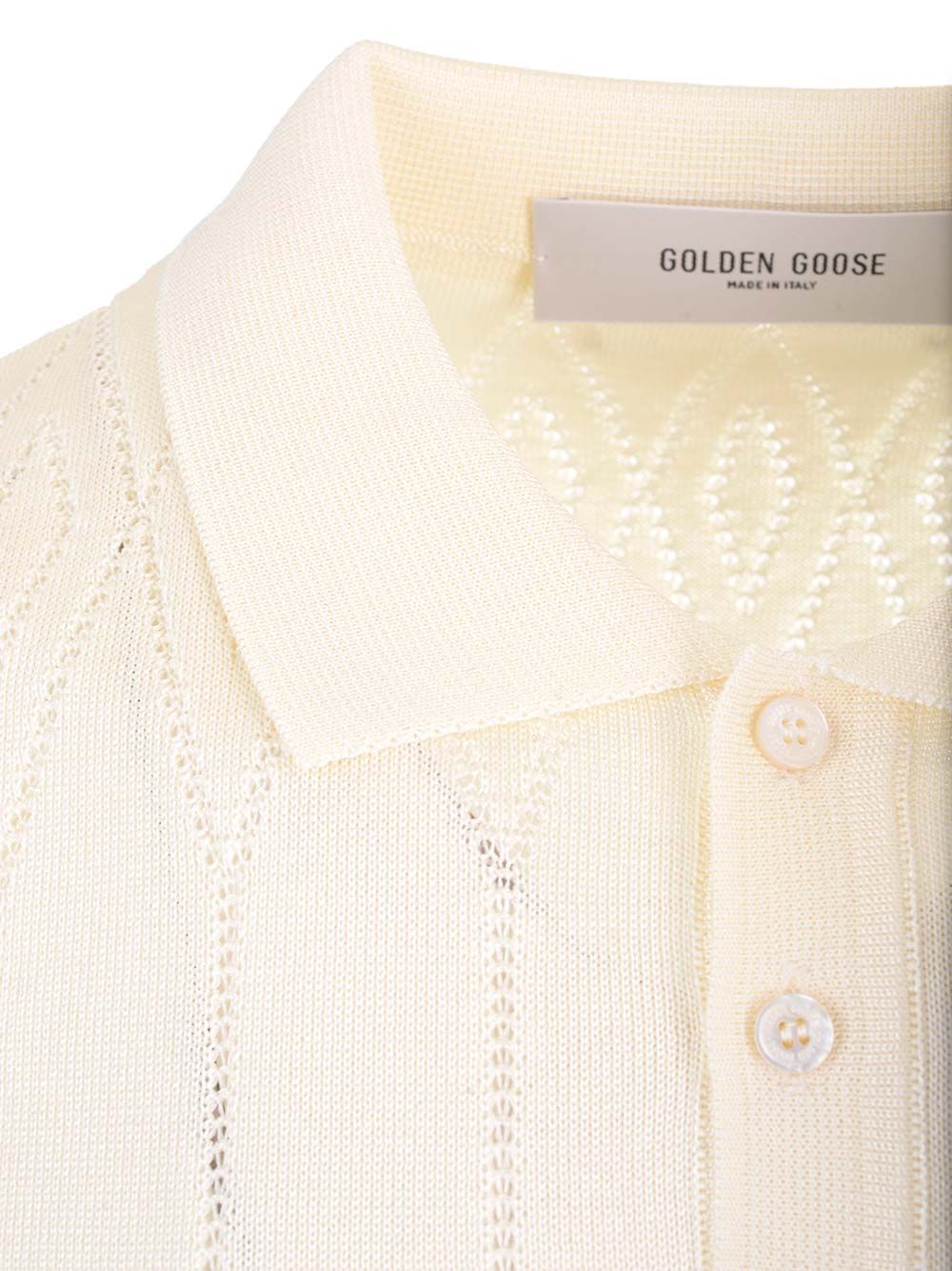Golden Goose Deluxe Brand Knitted Polo Polo shirt - White | 1718edfdcad1c1e1dbd69275beb47286353d3e8b