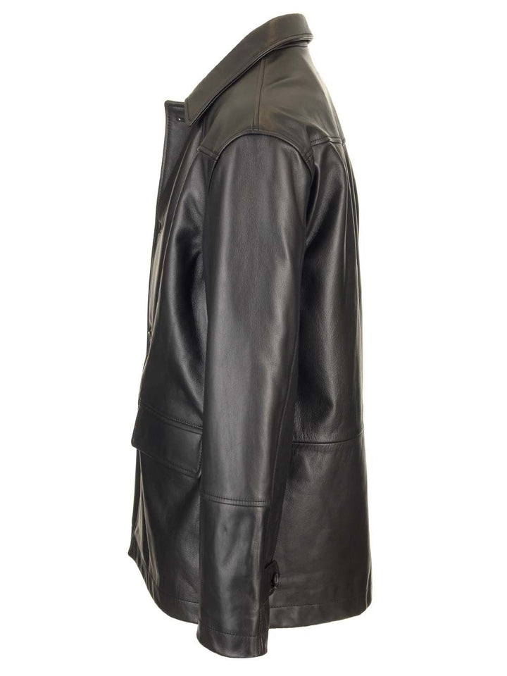 Mm6 Maison Margiela Leather Jacket Jackets - Black | a20e5d0161e87f86eb68b5e8135afdb97235817a