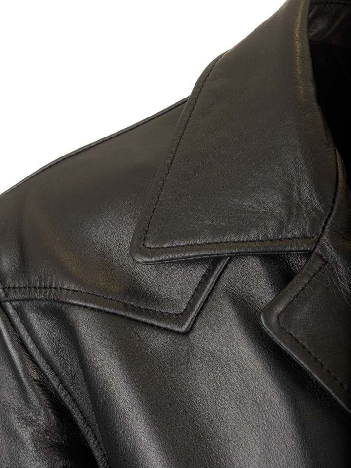 Mm6 Maison Margiela Leather Jacket Jackets - Black | f160975a7d889b0750707791f441c1f1d3859a3c