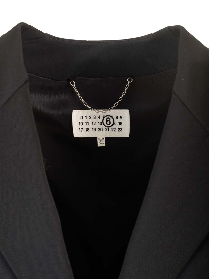 Mm6 Maison Margiela Wool Coat With Belt Coats - Black | fc4dada908f8ffbf2376730d92caae48cb6b8d48