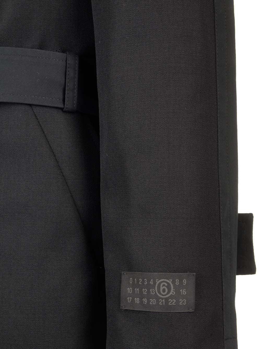 Mm6 Maison Margiela Wool Coat With Belt Coats - Black | aedd429af4550a31b41ffa6cdda5f005adf0e520