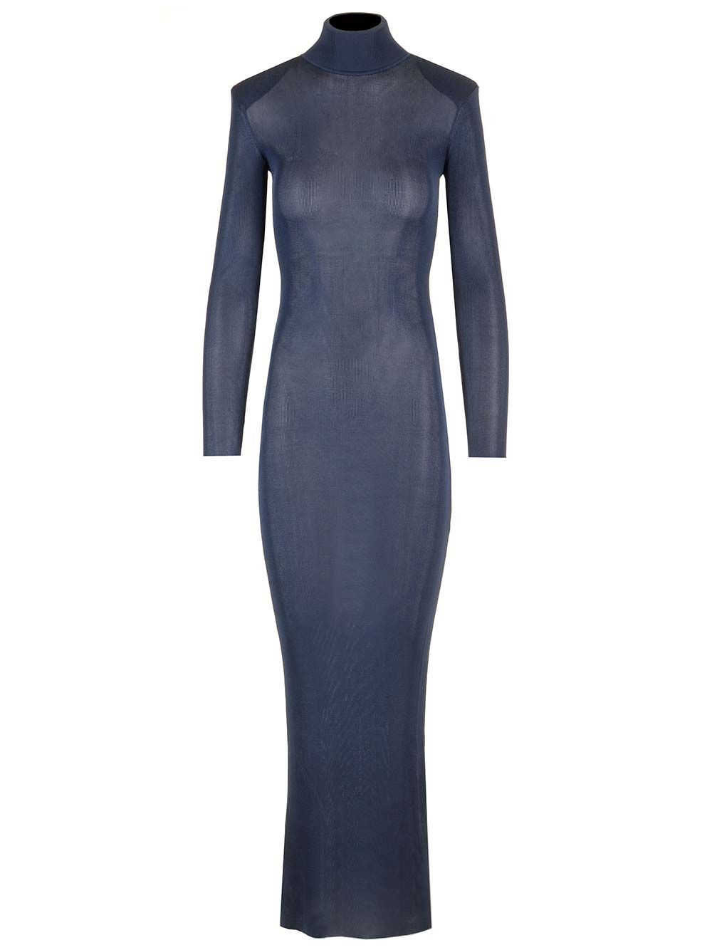 Self-Portrait Viscose Knit Fitted Dress Dresses - Blue | 492eeb0863767e21ab8485cb321ece43934a19e5