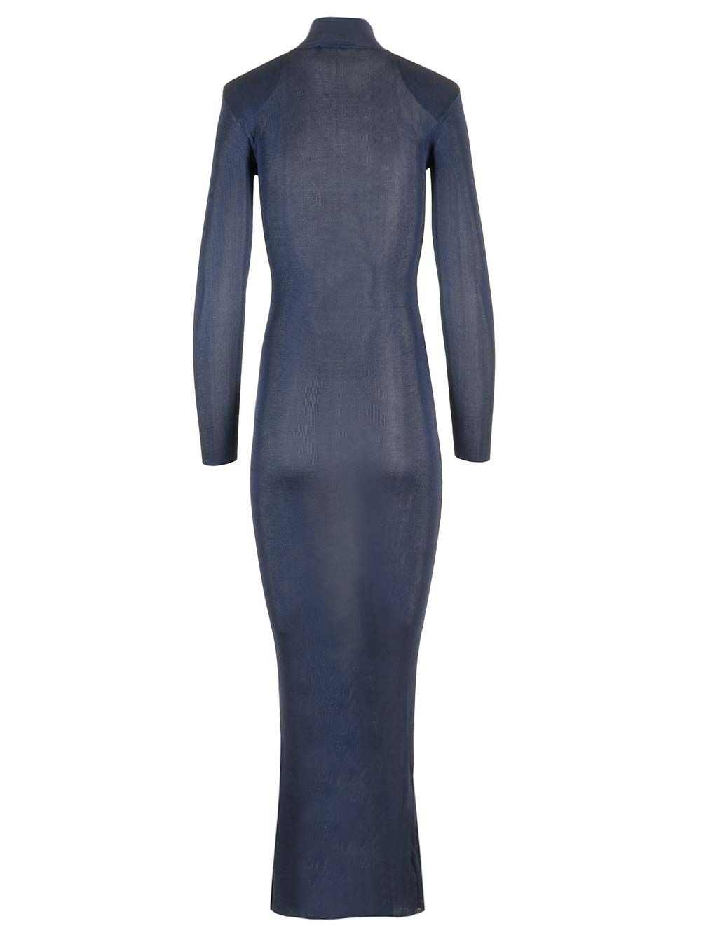 Self-Portrait Viscose Knit Fitted Dress Dresses - Blue | 49ed3ffc2a441a38df5c81d51b00d2c69bff0c36