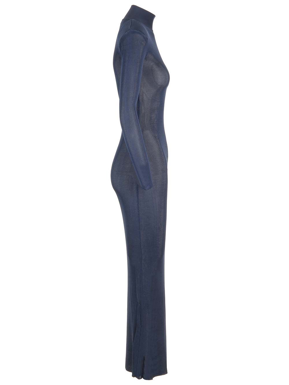 Self-Portrait Viscose Knit Fitted Dress Dresses - Blue | 46266ecaec3a7be5379ffe040e09dd5741536054