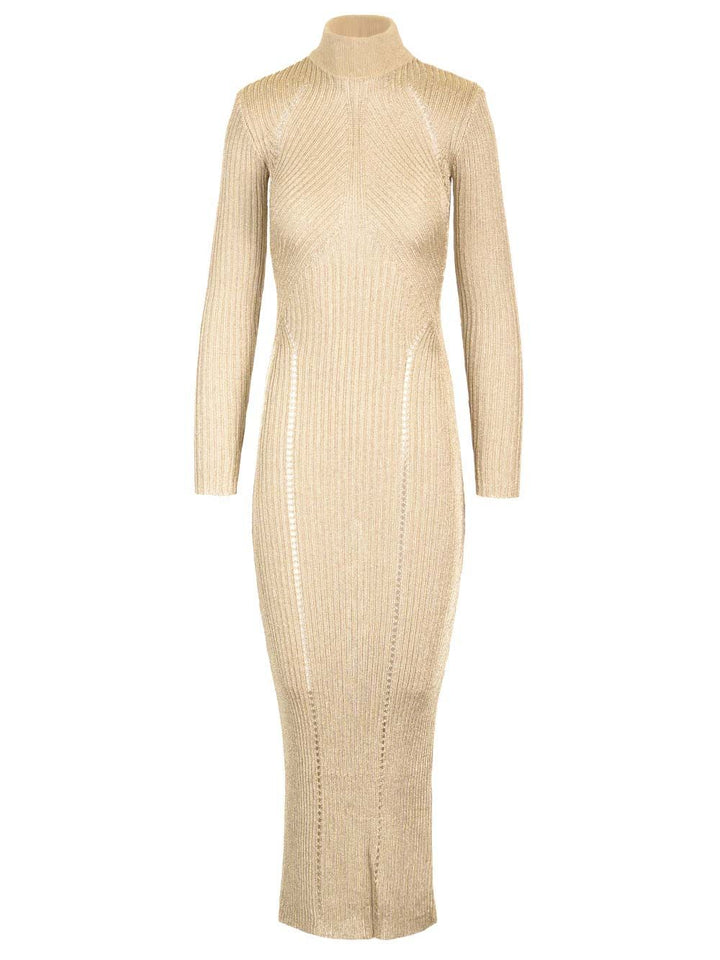 Self-Portrait Lurex Knit Dress Dresses - Gold | f29ac4852b9c7072ca6a414b9696f088699c7adf
