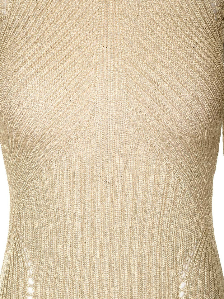 Self-Portrait Lurex Knit Dress Dresses - Gold | 2592878be0685a0a30ea077bfac38d60bc03f456