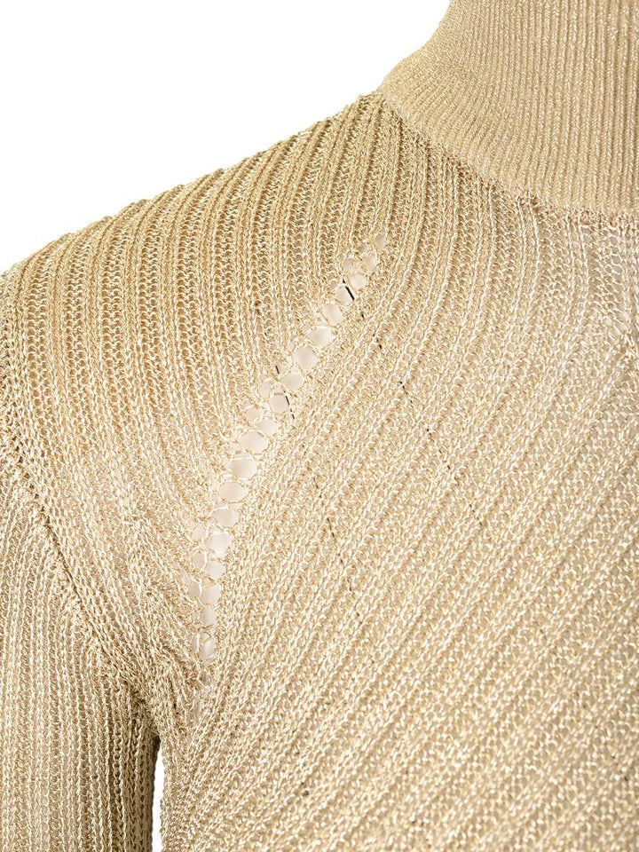 Self-Portrait Lurex Knit Dress Dresses - Gold | 7a2741f374882678f33238a73a4c7f85273140a9