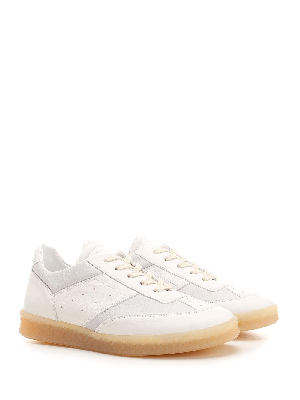 Mm6 Maison Margiela Low-Top Leather Sneakers - White | 3a72ef50647b01efdf2ac8f8adcc3c3ab1d84bb6