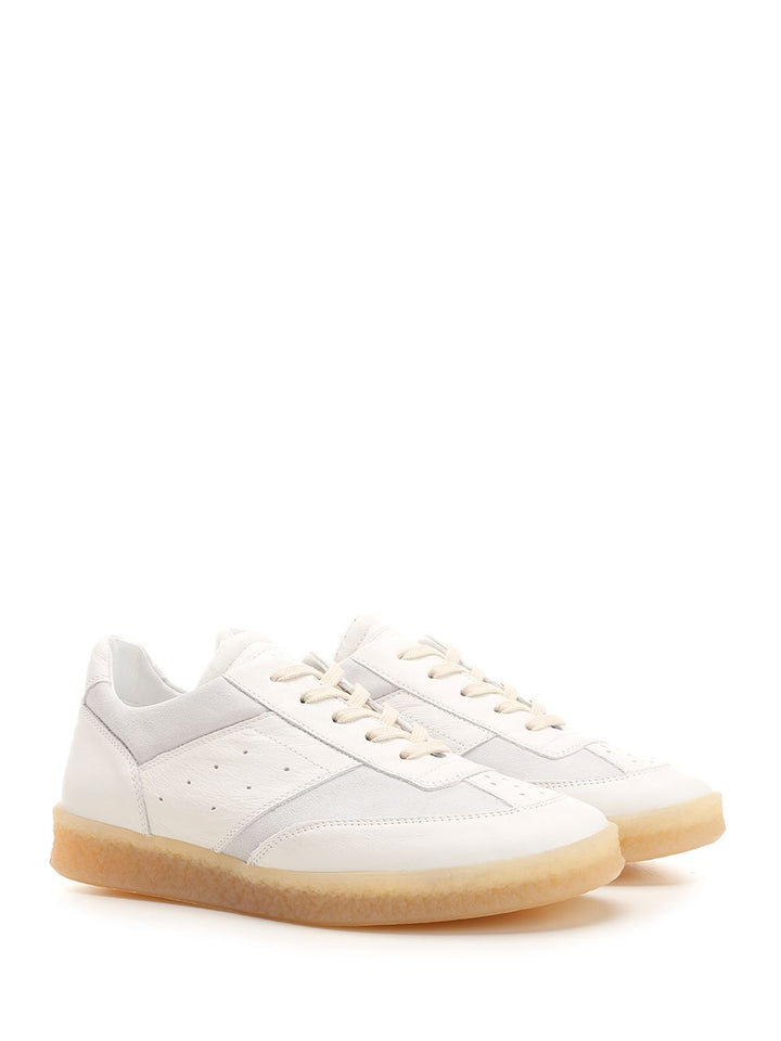 Mm6 Maison Margiela Low-Top Leather Sneakers - White | 3a72ef50647b01efdf2ac8f8adcc3c3ab1d84bb6