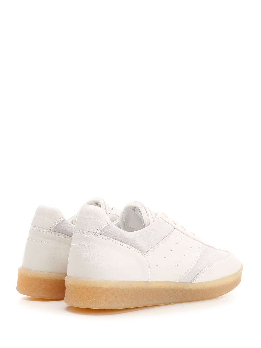 Mm6 Maison Margiela Low-Top Leather Sneakers - White | 7bf8668524afd92a4133dca883ed605f01986578
