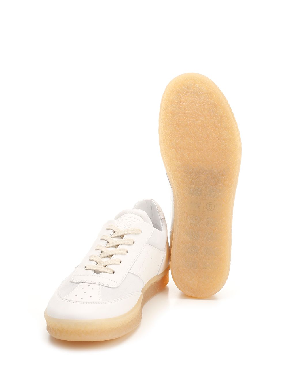 Mm6 Maison Margiela Low-Top Leather Sneakers - White | aefe11402889bab9bdfe213bfd87064de515dd96