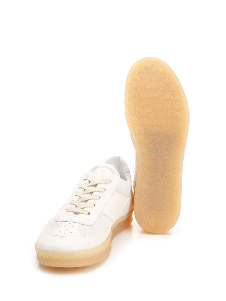 Mm6 Maison Margiela Low-Top Leather Sneakers - White | aefe11402889bab9bdfe213bfd87064de515dd96