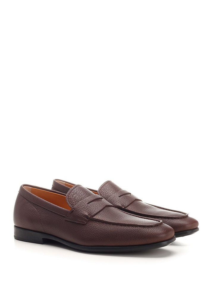 Tod'S Hammered Leather Moccasin Loafers - Brown | 3cd52521c27f498078c0bc43c427f97014bd9603