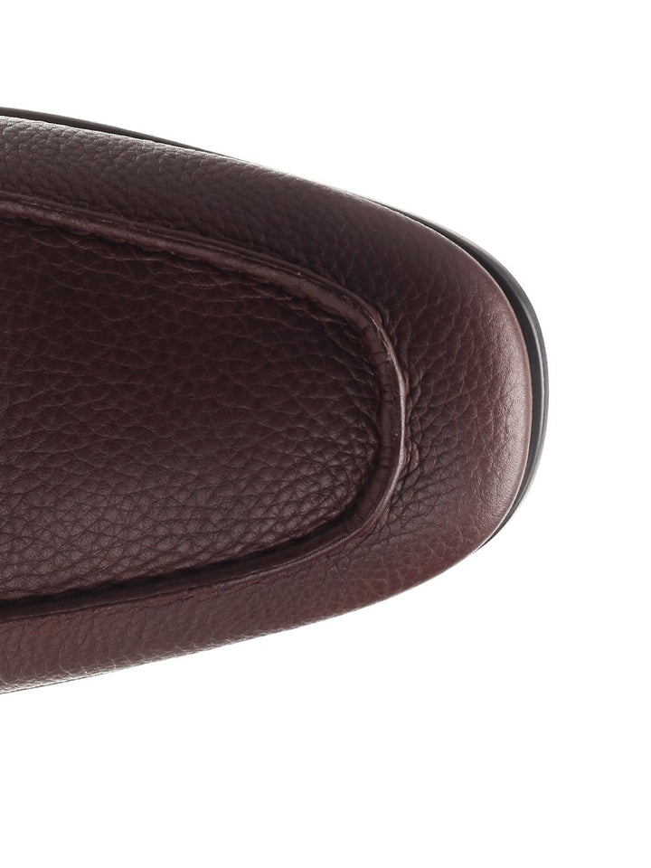 Tod'S Hammered Leather Moccasin Loafers - Brown | 7653bf7936ce979be982ef05b6d54c13597db5a2