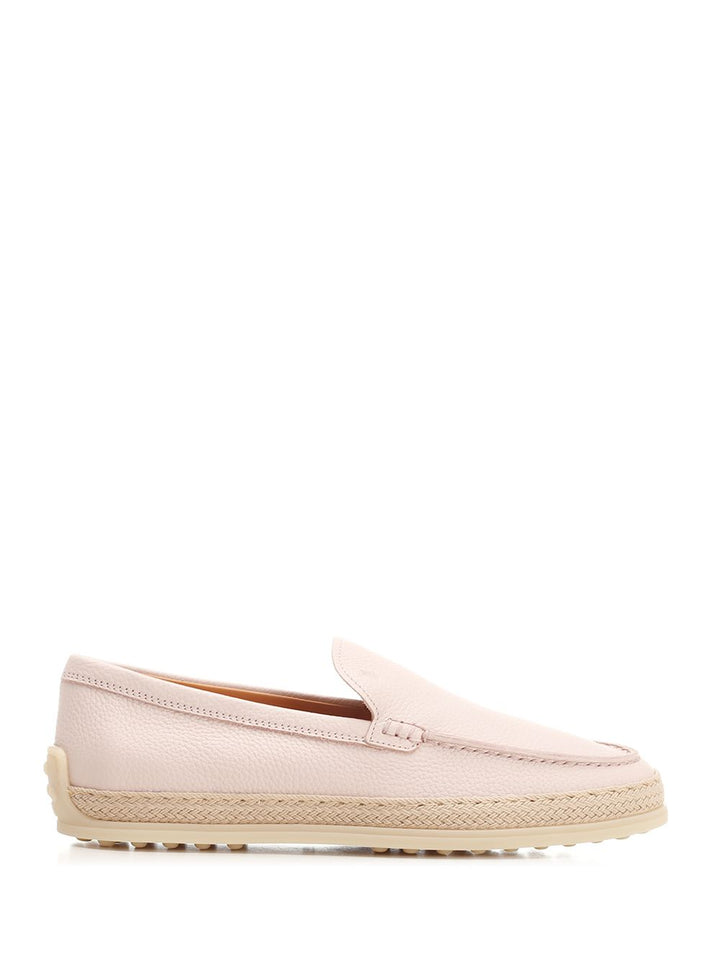 Tod'S Powder Pink Raffia Loafer Loafers - Rose | 29fa340190486c1e317fa6994460c7e620f3f2a2