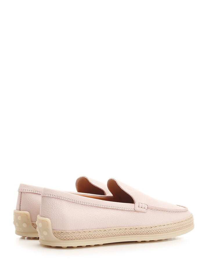 Tod'S Powder Pink Raffia Loafer Loafers - Rose | bc82457598c81e6c7ac8b6f998e08d4b747ef043