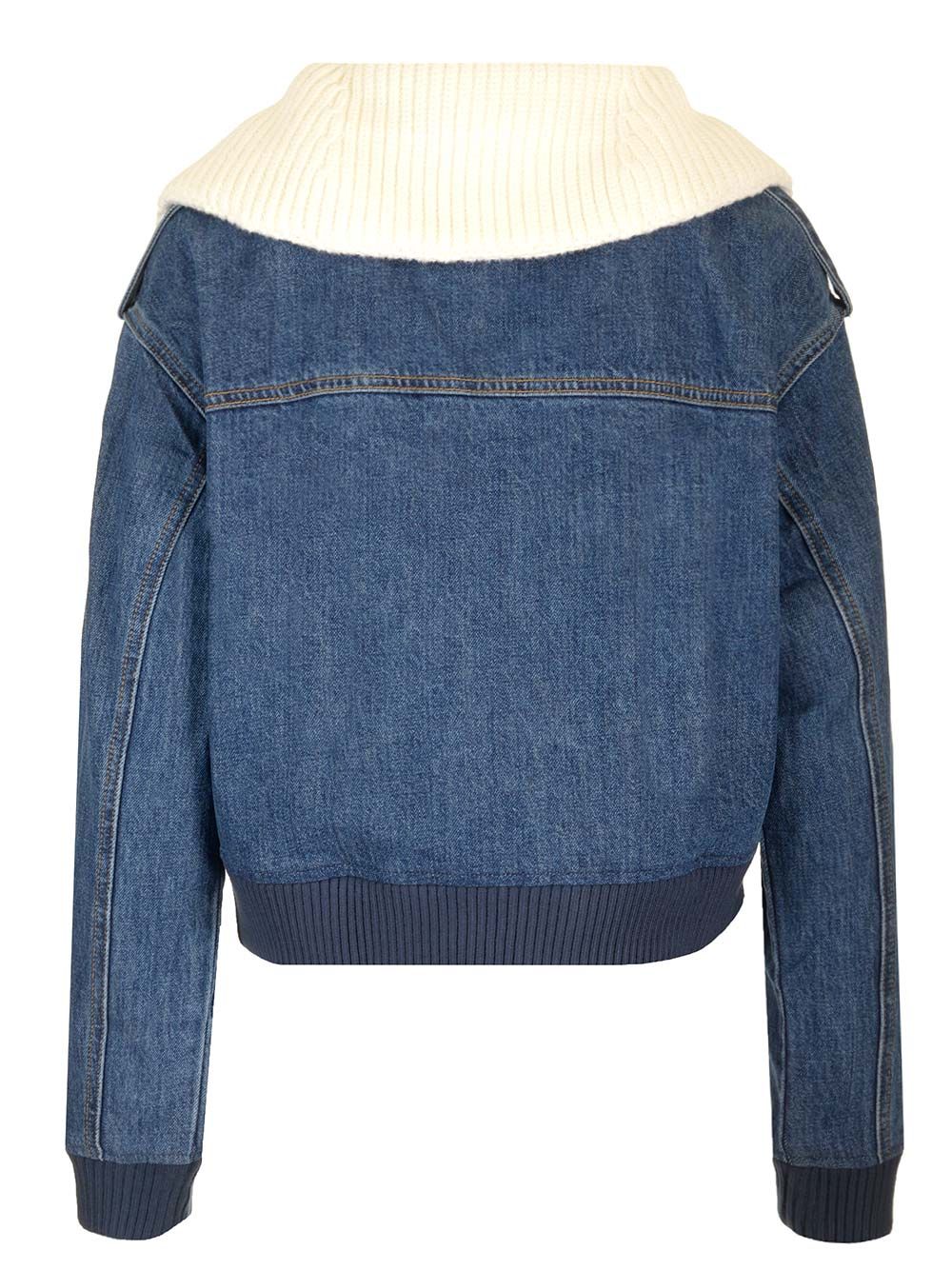 Self-Portrait Bomber Style Denim Jacket Jackets - Blue | 91be694bb2cc6279e9b732410d151db1745119c3