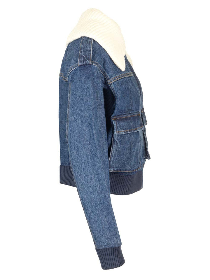 Self-Portrait Bomber Style Denim Jacket Jackets - Blue | a0cf2bad4c4fa2dbb3373f5b8ad8e0be67efa881