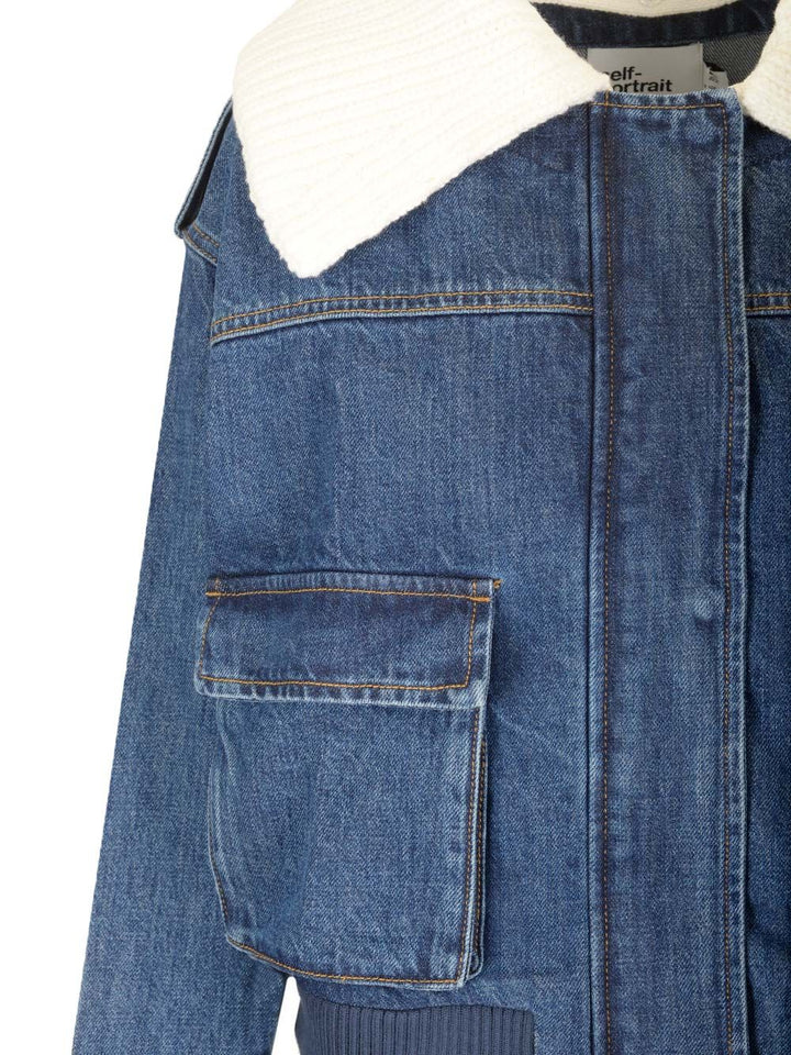 Self-Portrait Bomber Style Denim Jacket Jackets - Blue | 818d9e182f899bb2725f5cbef152061c55752511