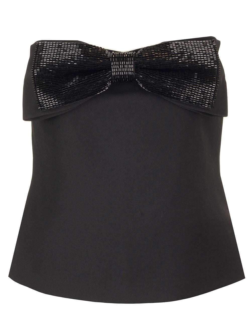 Self-Portrait Bow Bandeau Top Tops - Black | bed8fe4ac414bbf01cb24d3867ad1e650aa26d36