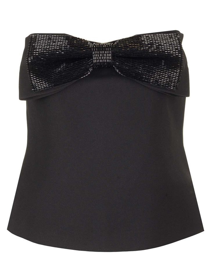 Self-Portrait Bow Bandeau Top Tops - Black | bed8fe4ac414bbf01cb24d3867ad1e650aa26d36