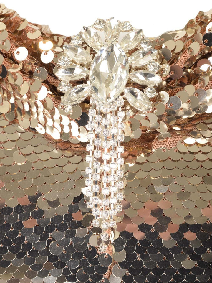 Self-Portrait Gold Sequin Off Shoulder Mini Dress Dresses - Gold | 3db64edcc40b0a9691647dcc2e63bd363af71bf8