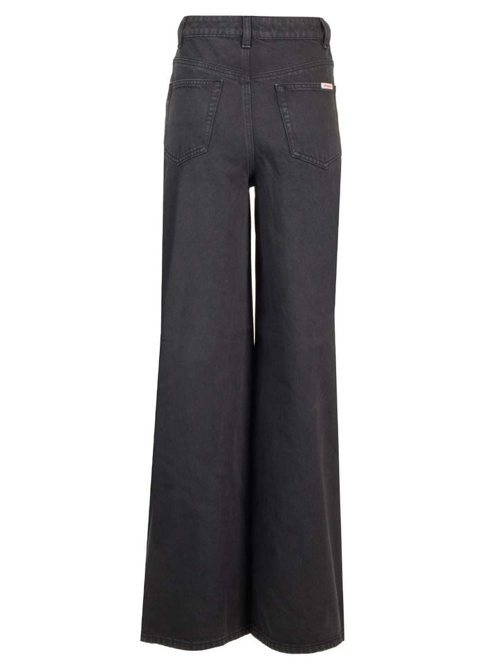 Self-Portrait Wide Leg Gray Jeans - Grey | 34b415694bf68741f4377121af8761fae73567c4