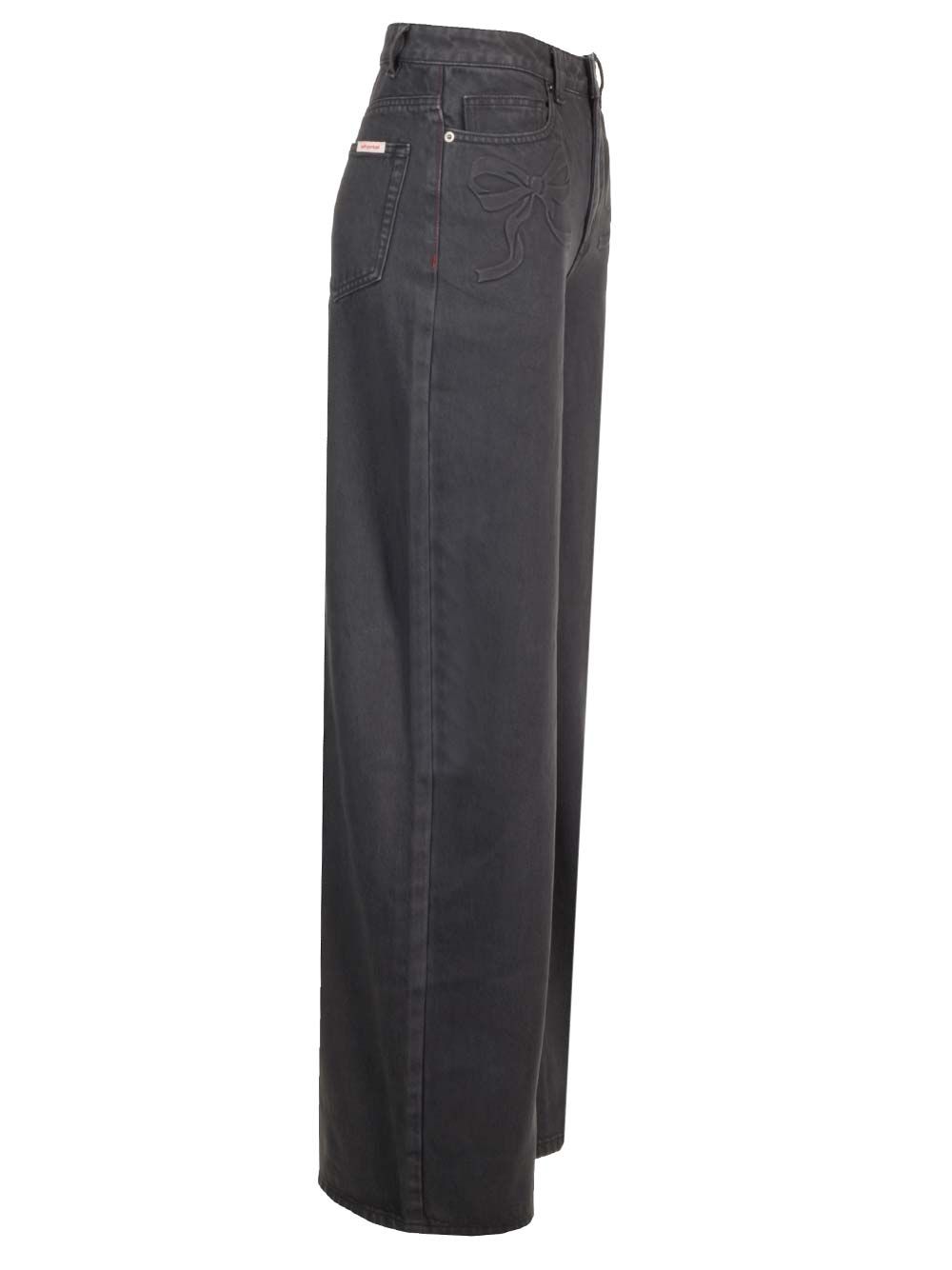 Self-Portrait Wide Leg Gray Jeans - Grey | e5c27ec8596389436434088cf553f20ee4597845
