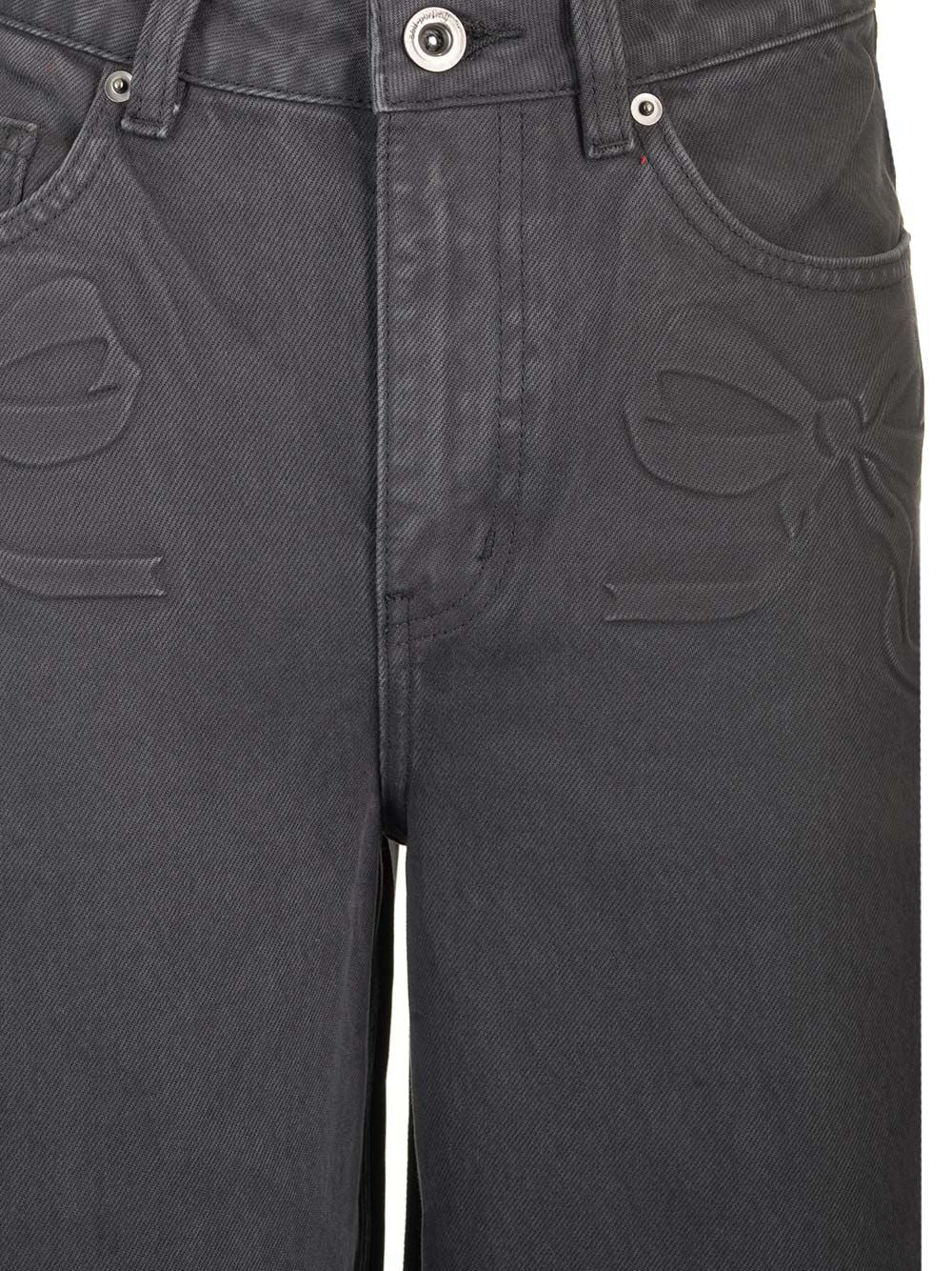 Self-Portrait Wide Leg Gray Jeans - Grey | f97bdcaa00d3ba07d535fa94e310949d1f5a9af8