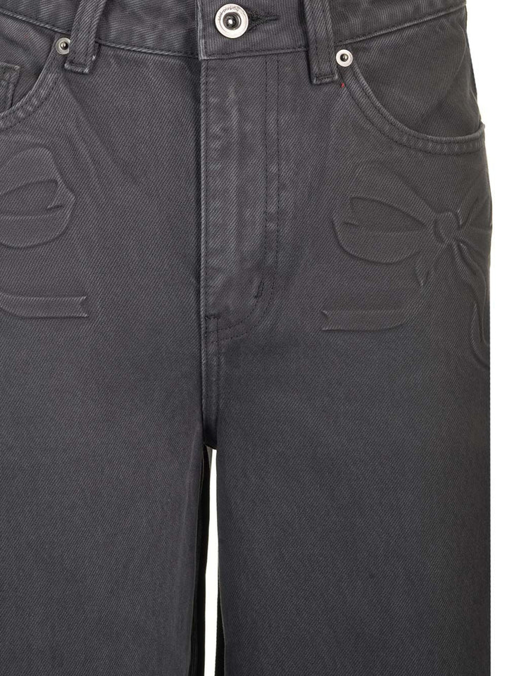 Self-Portrait Wide Leg Gray Jeans - Grey | f97bdcaa00d3ba07d535fa94e310949d1f5a9af8
