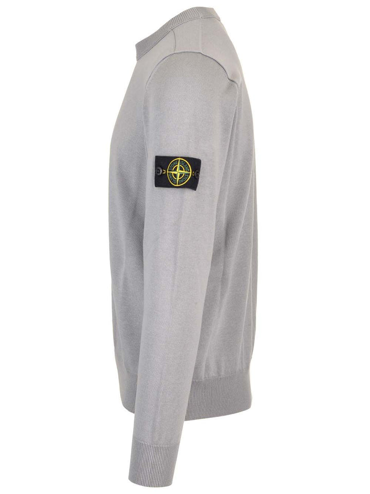Stone Island Sweater In Organic Cotton Knitwear - Grey | ab4b0f8d82563cdad064e193ab059332f4dc206e