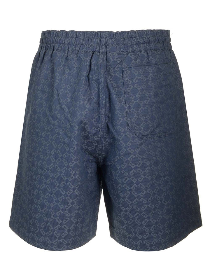 Givenchy Denim Shorts With Allover Monogram Trousers - Blue | 79b0084250ca57752959467838381411aed49b71