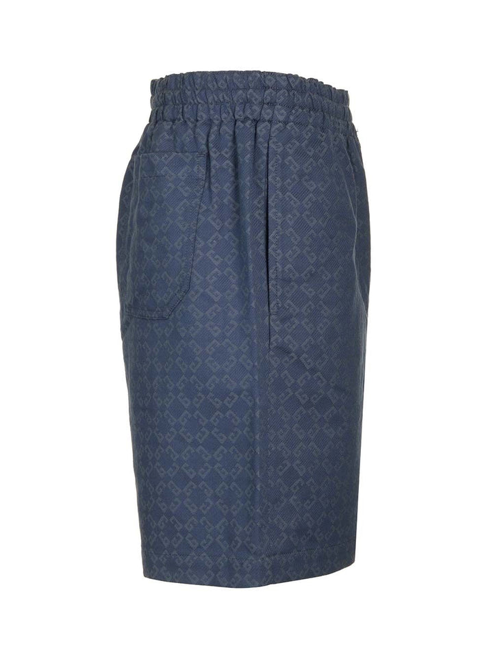 Givenchy Denim Shorts With Allover Monogram Trousers - Blue | 3d30a5d6cd4d6142ef9559766b5db794058d4dcc