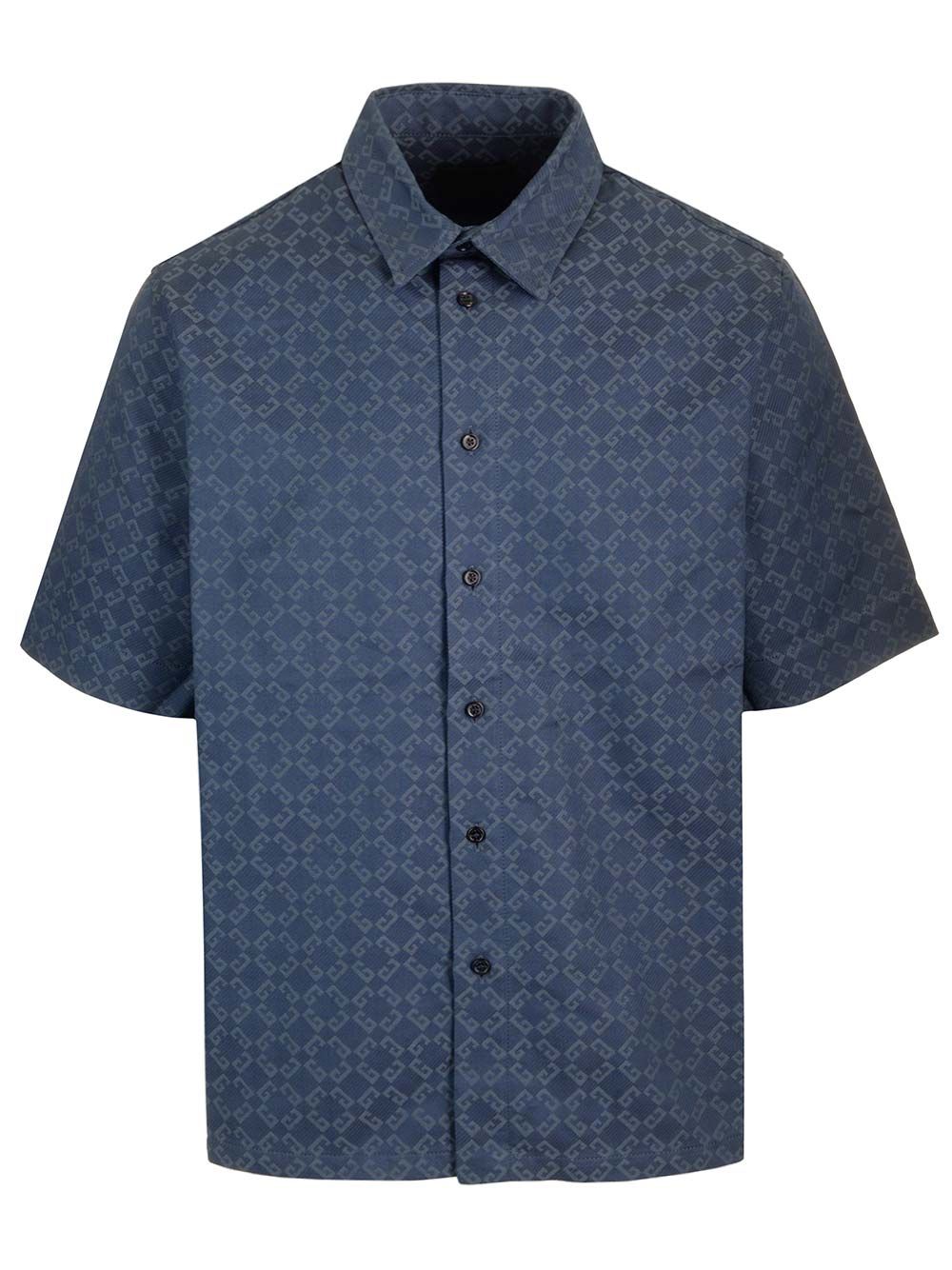 Givenchy Monogram 72 Glossy Denim Shirt Shirts - Blue | 5dd468b360a7689cabeea8a3a7c492fc97a87612
