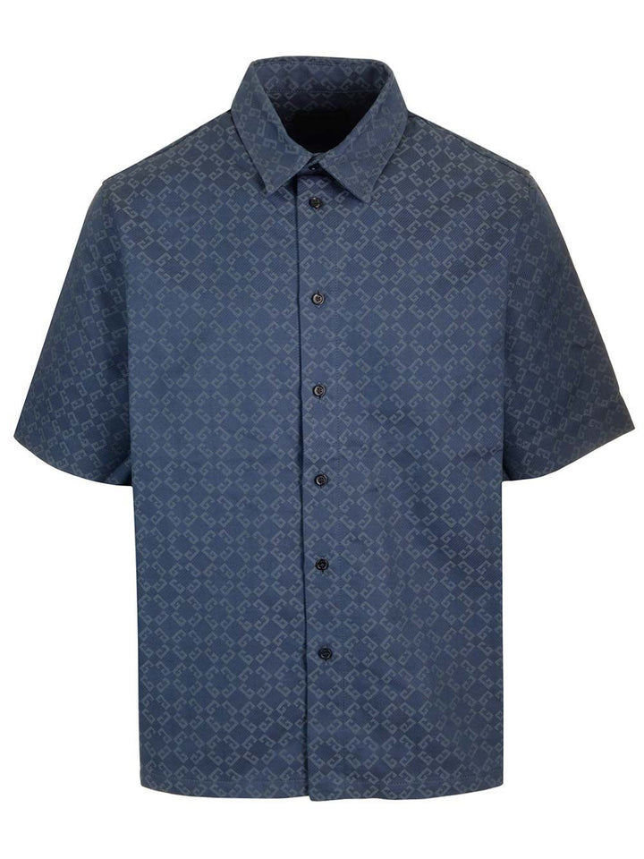 Givenchy Monogram 72 Glossy Denim Shirt Shirts - Blue | 5dd468b360a7689cabeea8a3a7c492fc97a87612
