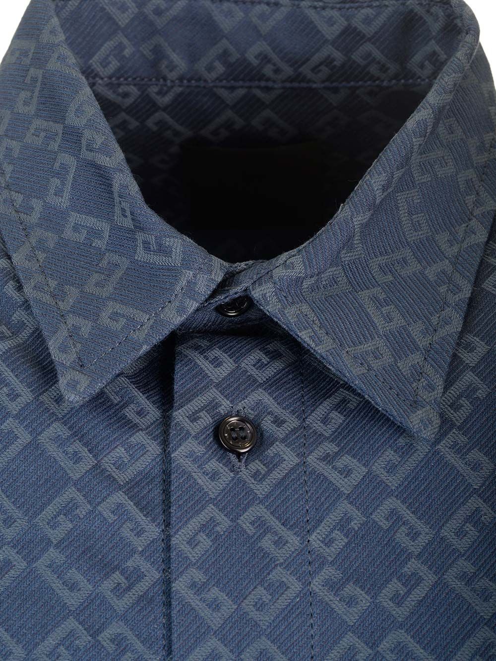 Givenchy Monogram 72 Glossy Denim Shirt Shirts - Blue | d14bf2bc68b4988e2b95843cb995e29fa921a52c