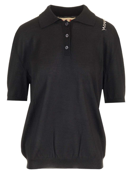 Knitted Polo Shirt Black