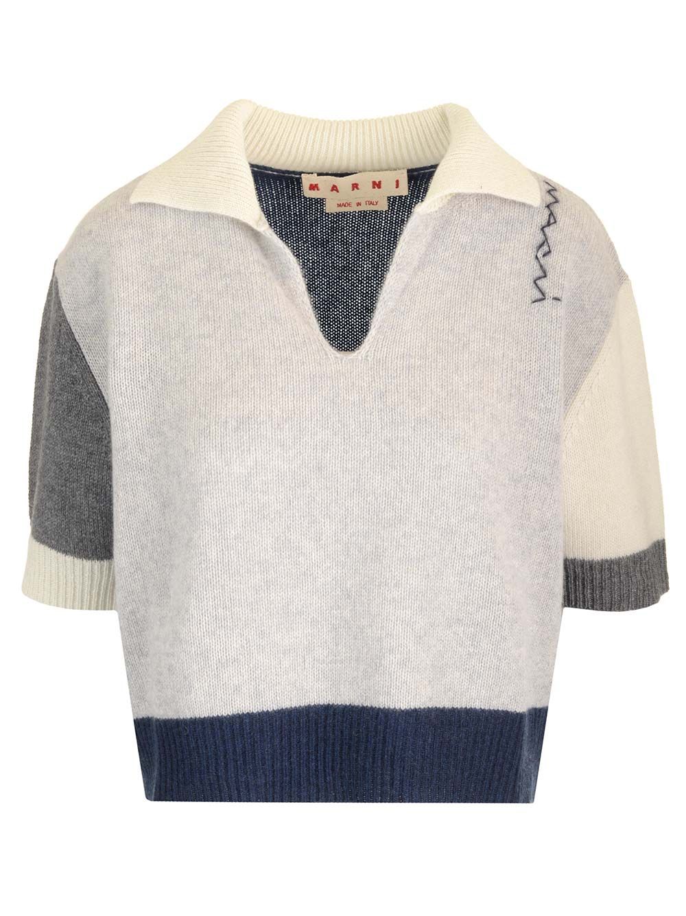 Marni V Neck Sweater Polo shirt - Grey | cddcf7c4ce77f3870428d68e451e715310f37212