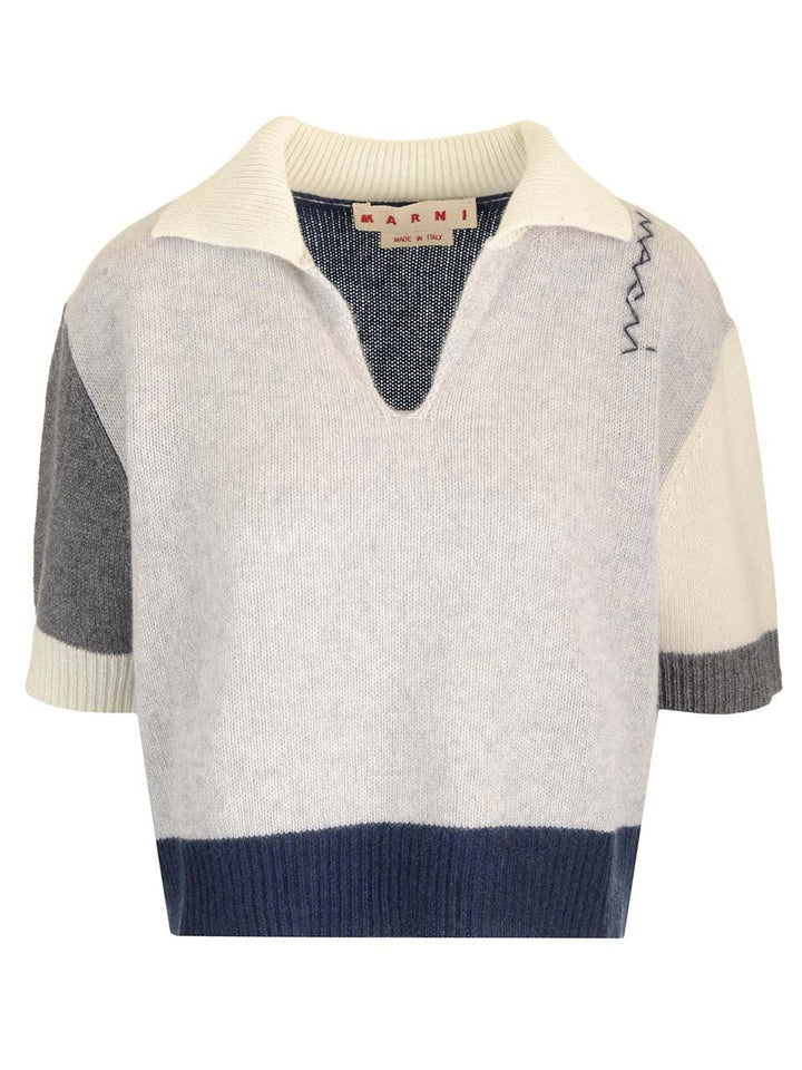 Marni V Neck Sweater Polo shirt - Grey | cddcf7c4ce77f3870428d68e451e715310f37212