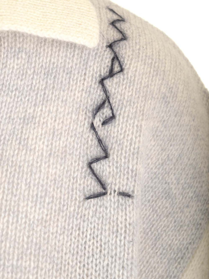 Marni V Neck Sweater Polo shirt - Grey | 27cdc301f8aa4f9bfcf77017731ff4a7ebf4d5aa