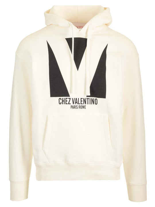 Chez Valentino Hoodie Sweatshirts White